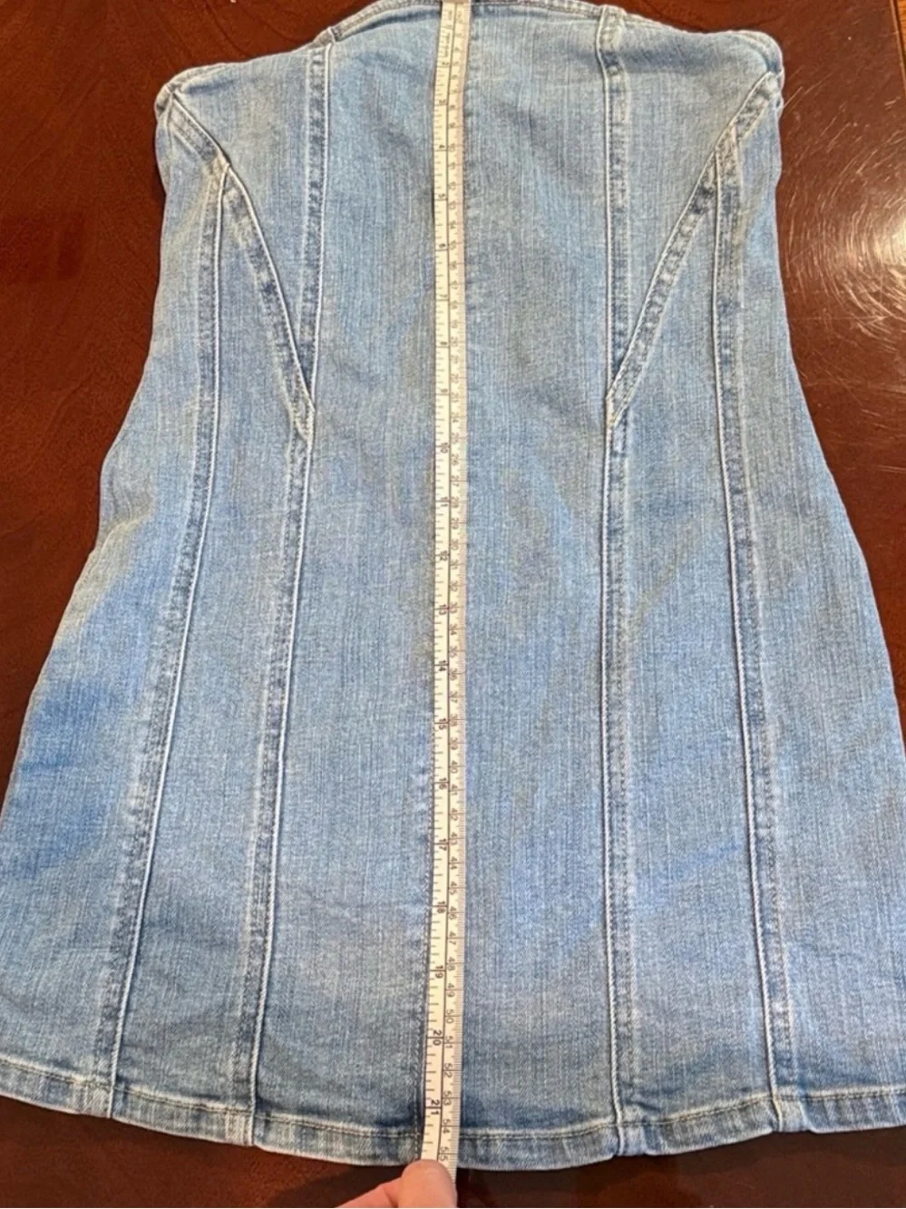 Katie J NYC Light Blue Denim Corset Dress
